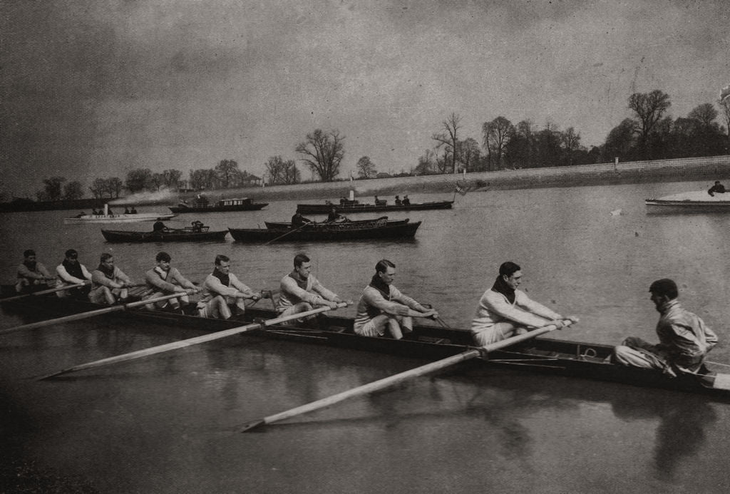 The Oxford and Cambridge boat race: Oxford. Oxfordshire 1897 old antique print